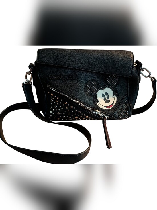 Desigual Handbags - Desigual x Disney Mickey Mouse Black Studded Crossbody Bag